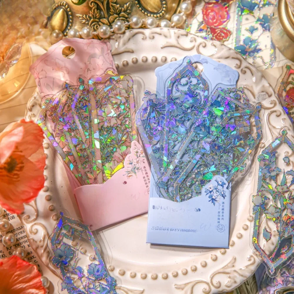 Pan Paper Retro Flower Specjalna ramka Zakładka Relief Złocenie Student Czytanie Znaki Książki Materiały dla nauczyciela 10 sztuk/paczka — zdjęcie 2