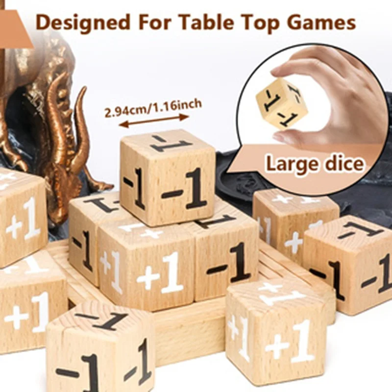 12Pcs Wooden D6 Counting Dice Set Numbered Wood Dice for Tabletop Role Playing Games Board Games Family Game Night Math Learning
