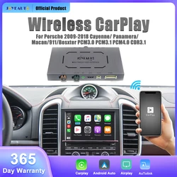 Joyeauto sem fio carplay módulo para porsche 2009-2018 cayenne panamera macan 911 bosxter com android espelho automático ligação airplay