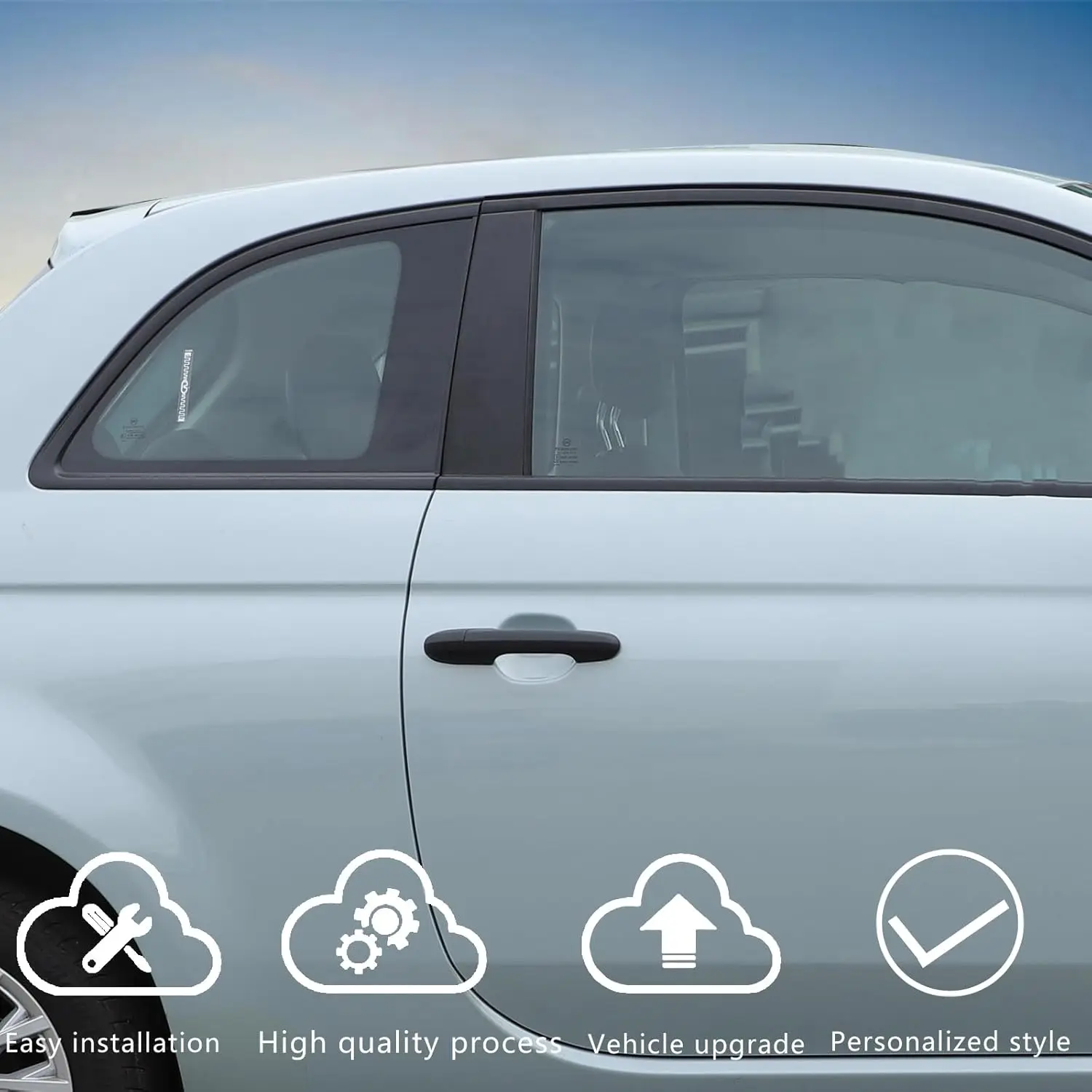 

ABS Carbon Style Car Exterior Door Grab Handle Cover Door Grip Handle Protection Trim Kit For Fiat 500 Abarth 595 2007-2024