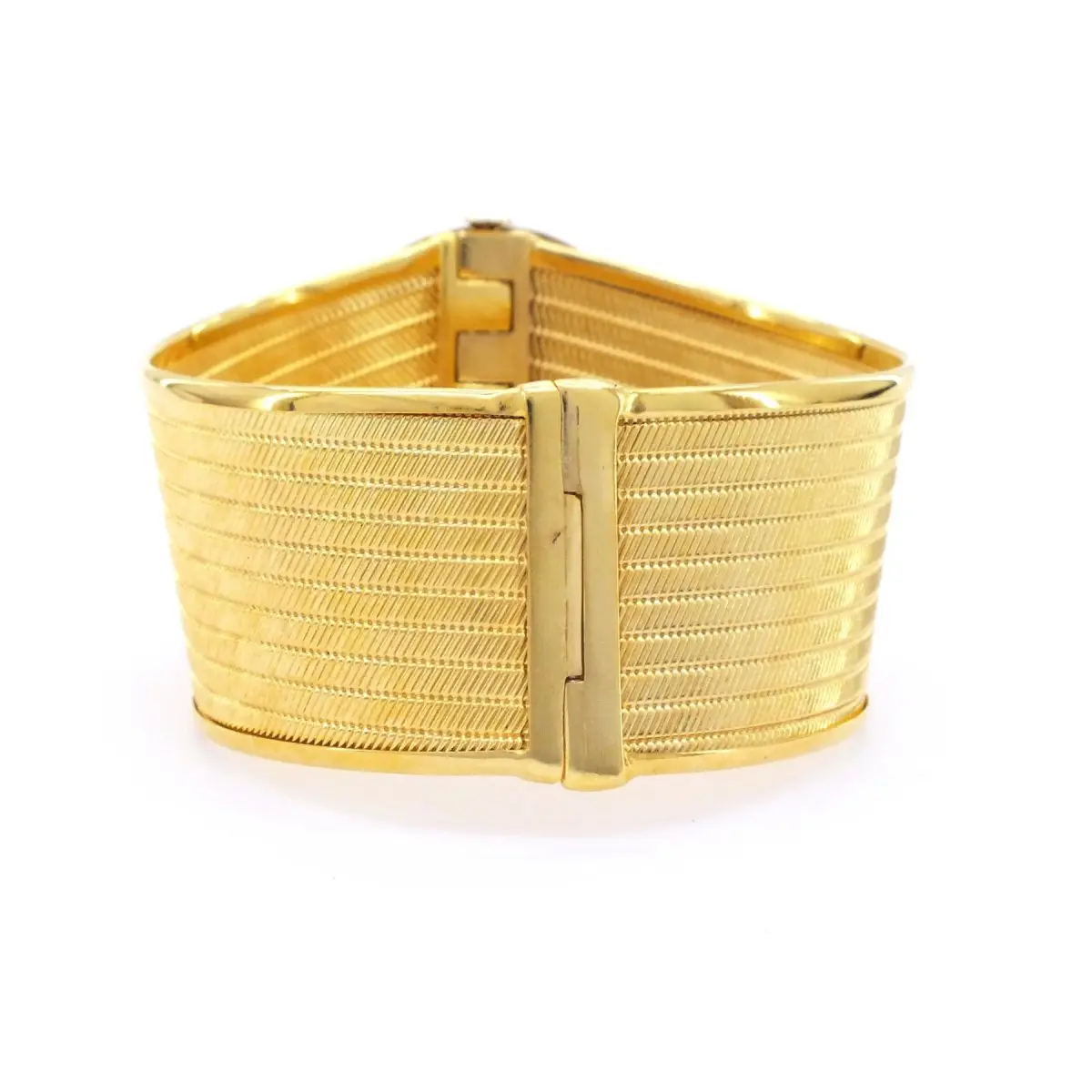 GoldFasihon 22K Gold Plated Monogram Trabzon Straw Handcuffs Bracelet Accessory Jewelry For Women Wedding Engagement Birthday