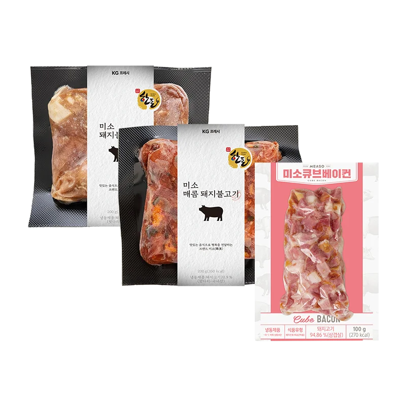 200g Smise-Sweet Pork Blow-meat 5 Pack + Pork Blow 200g 5 Pack + Cube Bacon 100g 5 Pack