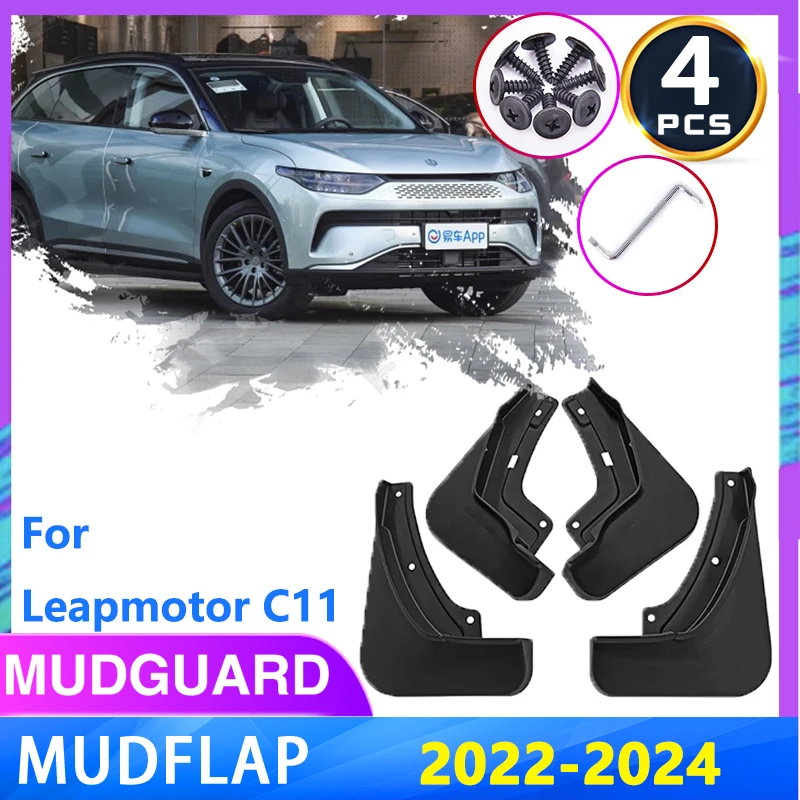 

4pcs For Leapmotor C11 2022 2023 2024 Car Mud Splash Guards Front Rear Mudguards Wheel Protector Mudflaps Fender Accessories