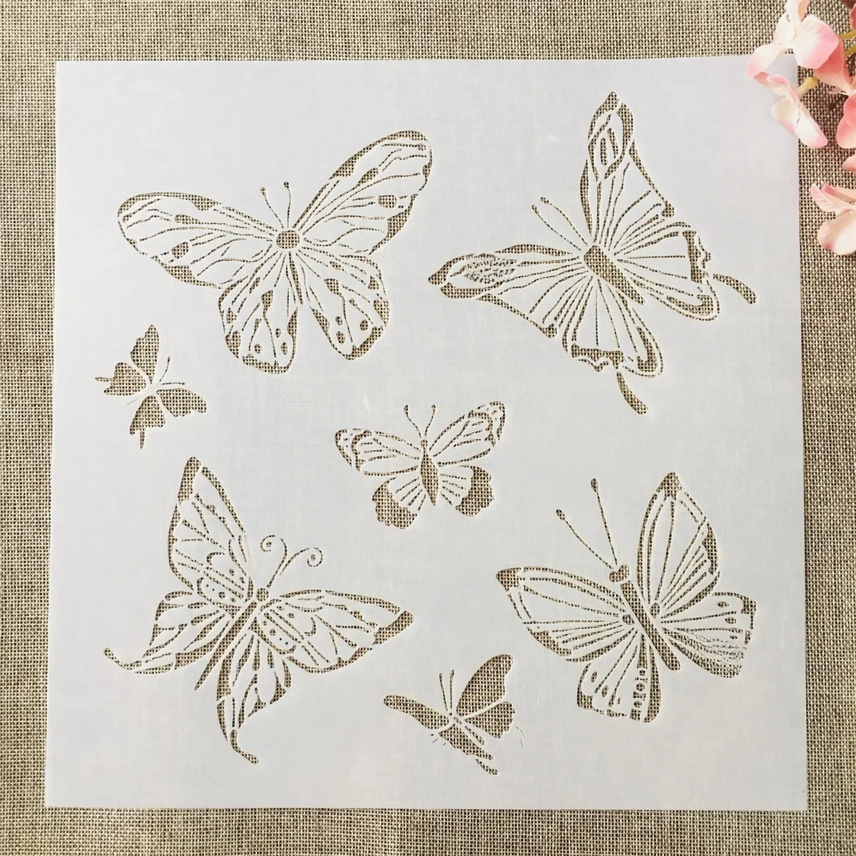 30*30cm Mandala motyle DIY Layering szablony malowanie ścian kolorowanka szablony do albumu szablon do dekoracji — zdjęcie 2