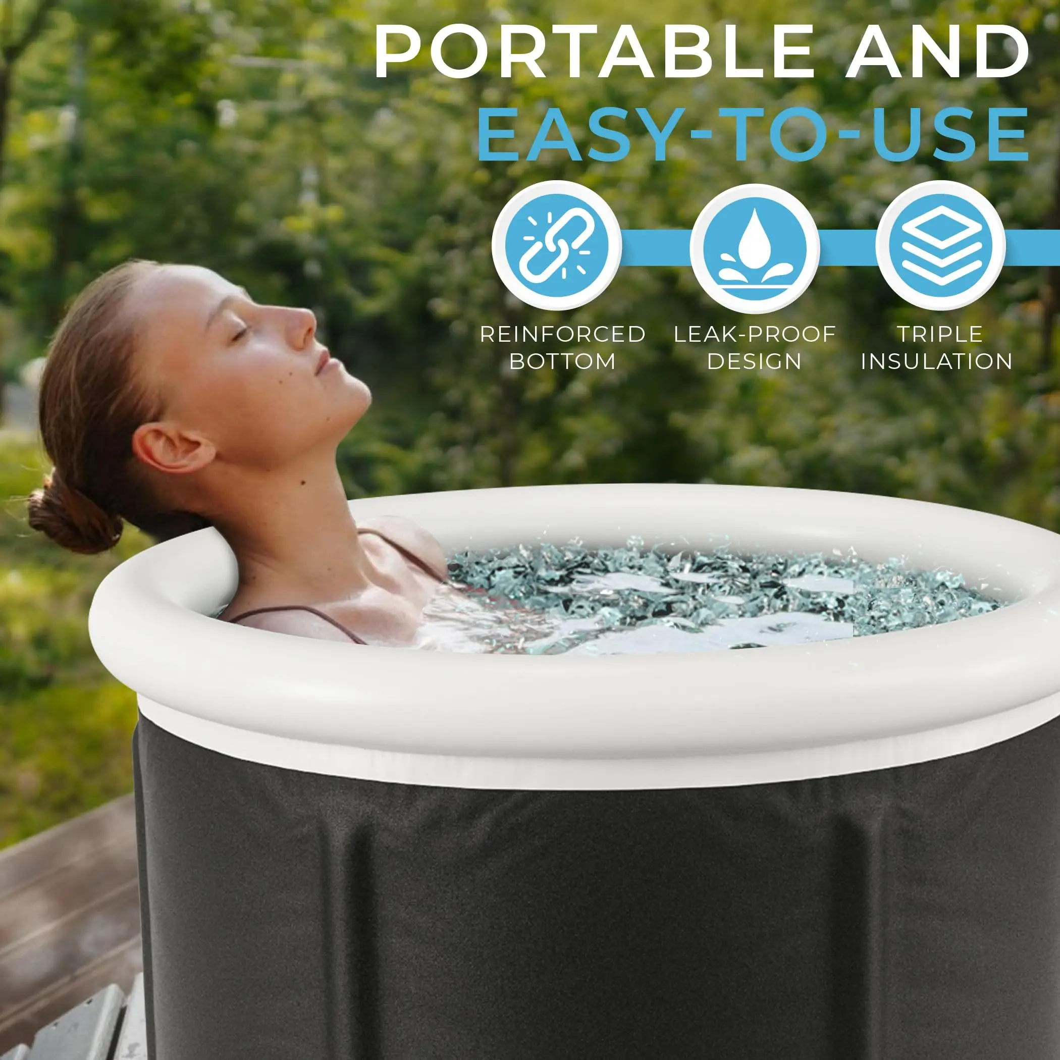 Inflatable Ice Bath Tub for Recovery Portable Foldable Cold Plunge Tub for Outdoor Indoor for Adults Cold Water Therapy Bath SPA