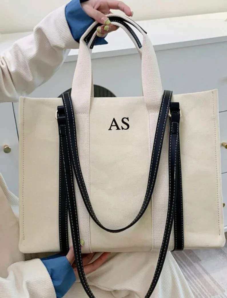 Sac fourre-tout personnalisé pour femme, sac à main en toile de vacances, sac de plage personnalisé, cadeaux d'anniversaire, cadeaux de demoiselle d'honneur