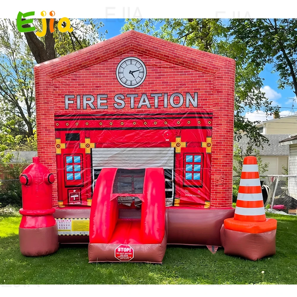 Grande maison de foyer gonflable en PVC de 16 pieds, Combo de foyer saut humide/sec, château gonflable pour enfants, événement de fête en plein air