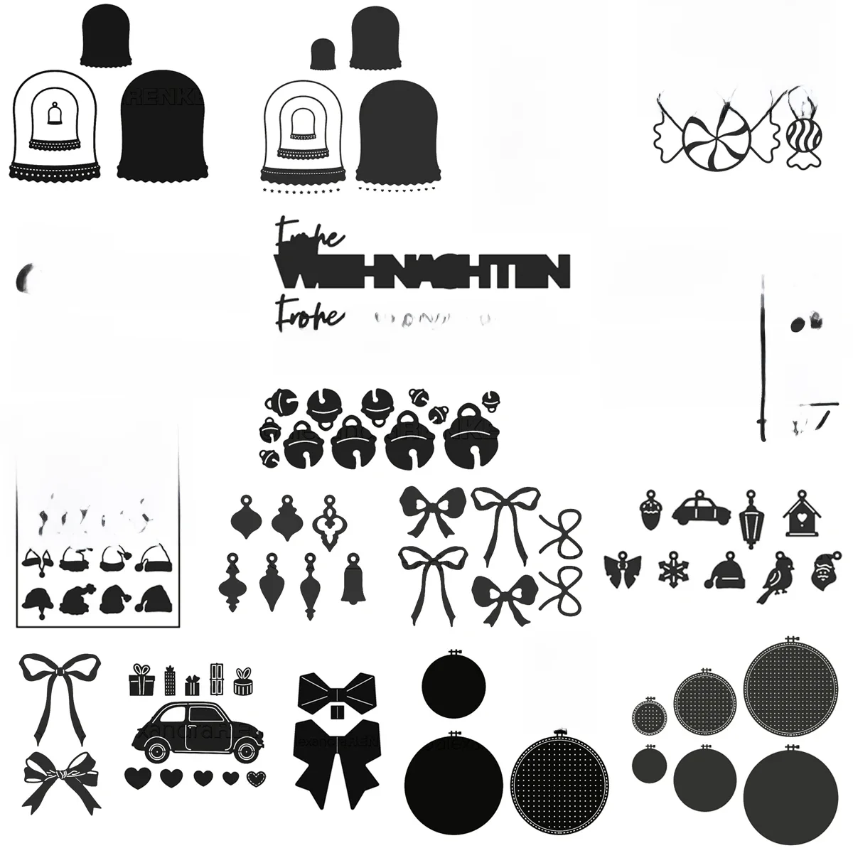 Piggy Craft Metall-Stanzformen, geschnittene Form, Weihnachten, Kristallkugel, Buchstaben, Sammelalbum, Papier, Basteln, Messerform, Klingenstanzer, Schablone