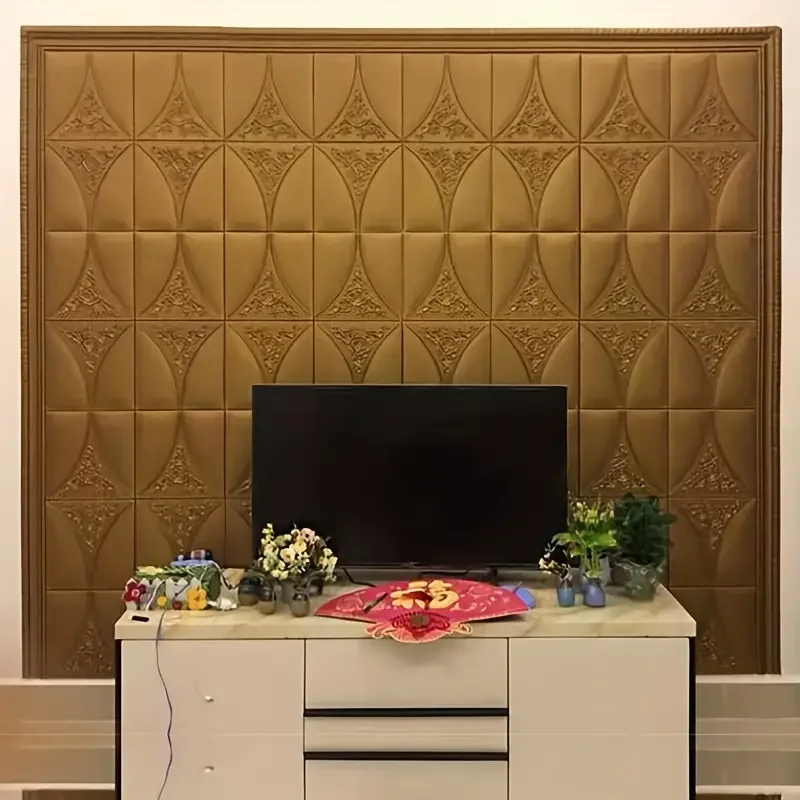 35*35cm Creative Self-adhesive Panels TV Background Wall Stickers Living Room Wallpaper Grid Soft Bag 3D Home Decoration