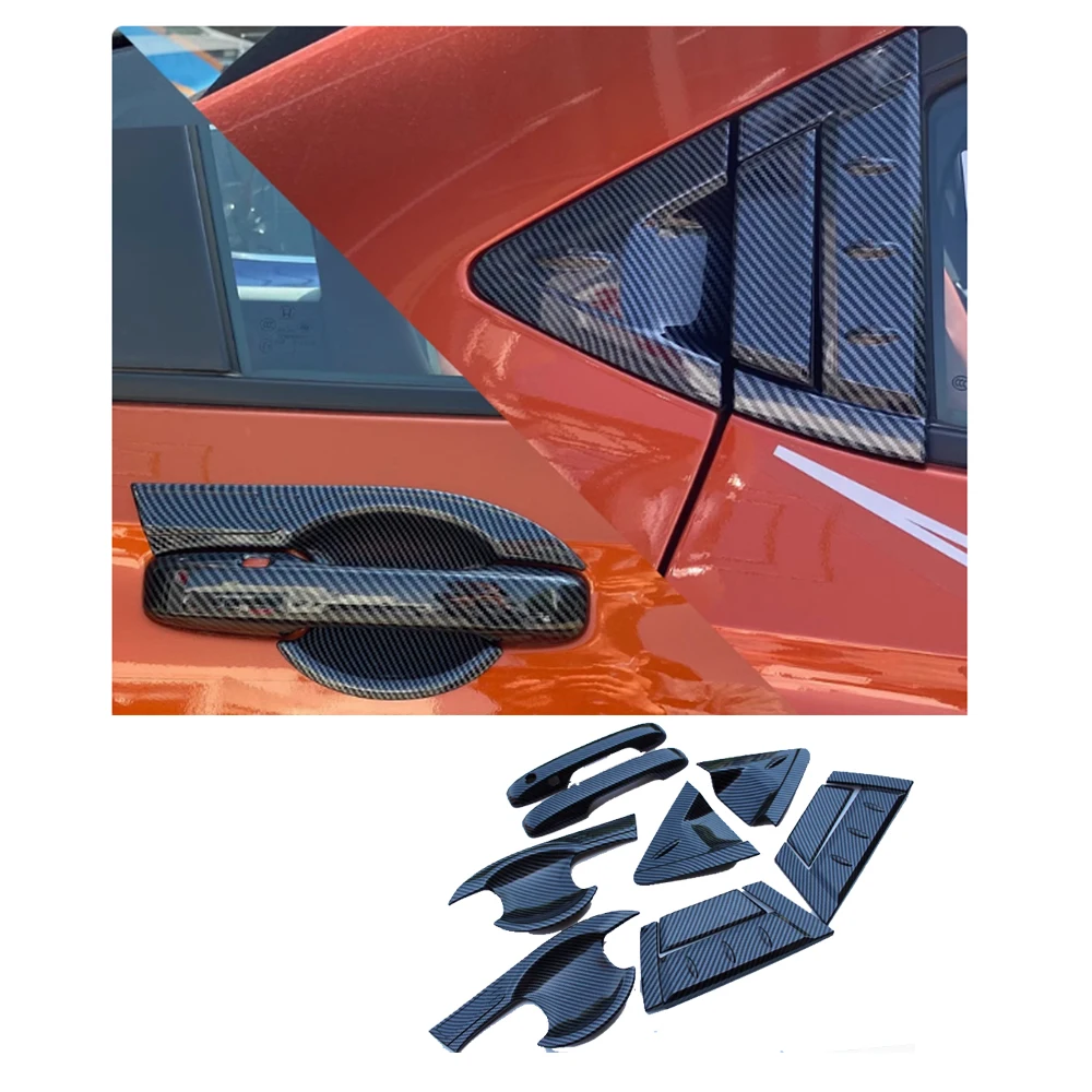 Car Door Handle Cover for Honda HR-V HRV RV Vezel 2022~2025 2023 2024 Chrome Carbon Fiber Back Sticker Trim Scratch Accessories