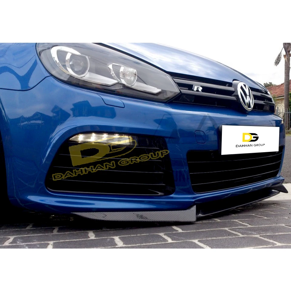 Vw Golf MK6 2008 - 2012 R, separador de parachoques delantero, alerón de labio, extensión frontal de plástico negro brillante, 3 piezas