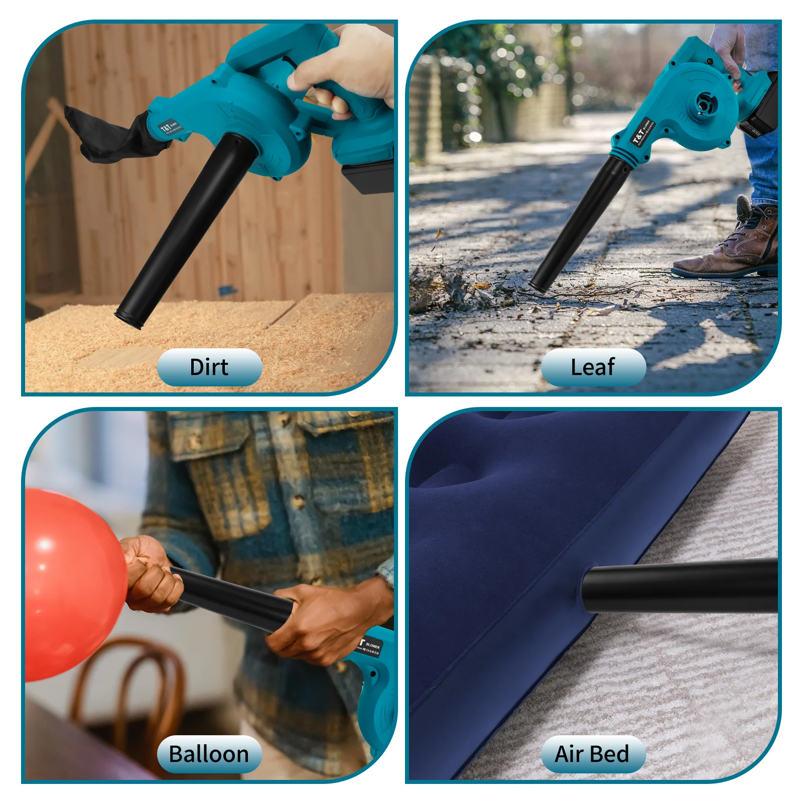 منفاخ هواء كهربائي منفاخ أوراق الشجر اللاسلكي 2 في 1 منفاخ بمقبض وأداة كهربائية لبطارية ماكيتا 18 فولت (بدون بطارية)
