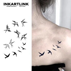 Flock of Birds temporary tattoo sticker, waterproof magic tattoo, lasts to 15 days fake tattoo, semi permanent tattoo.