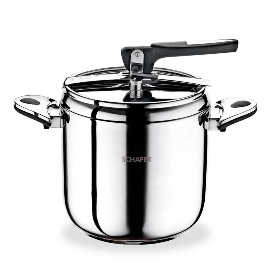 Schafer Classic 9L Pressure Cooker 18/10 Stainless Steel Capsule Bottom Gas, Electric, Halogen, Ceramic, Induction Compatible