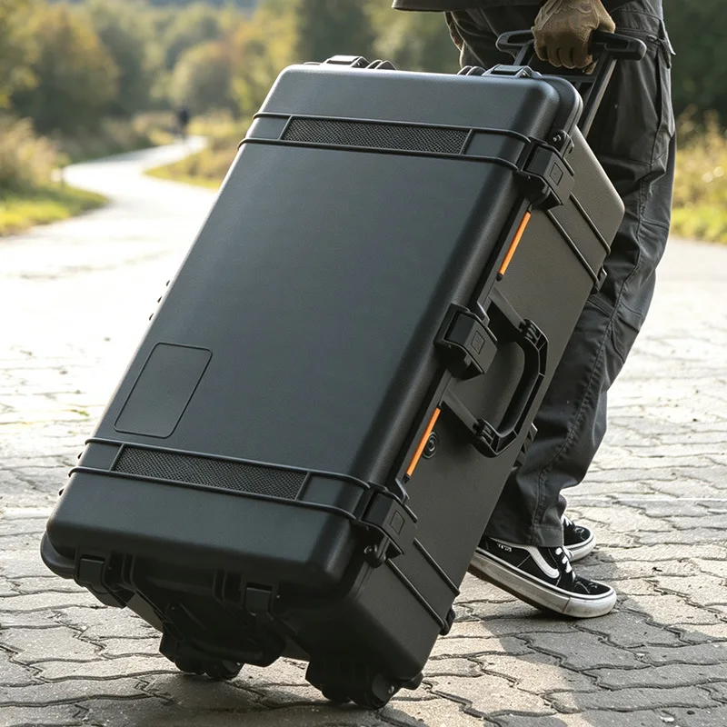 QX Heavy Duty Hard Protective Case Rolling Tool Box Waterproof Shockproof Equipment Storage Case Trolley