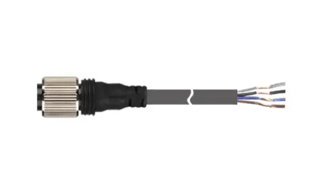 

CIDH4-5 Connector Cable, M12, Female Straight & 4 Wires, DC Power, Oil Resistant, 5M Length