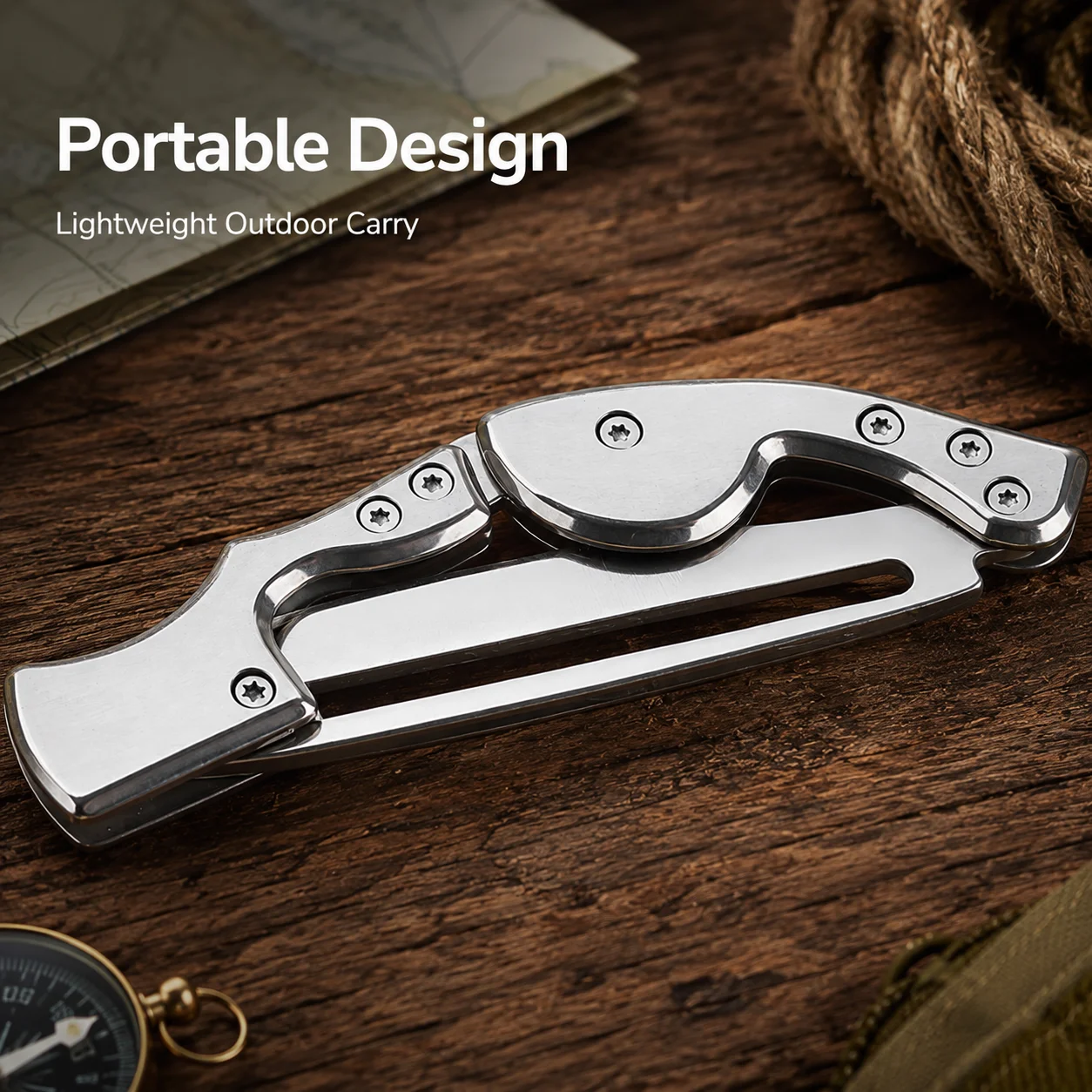 Kreative Outdoor-Gadgets: Campingwerkzeug aus Edelstahl, Klappmesser, mini mechanisches Klappmesser, All-Power.