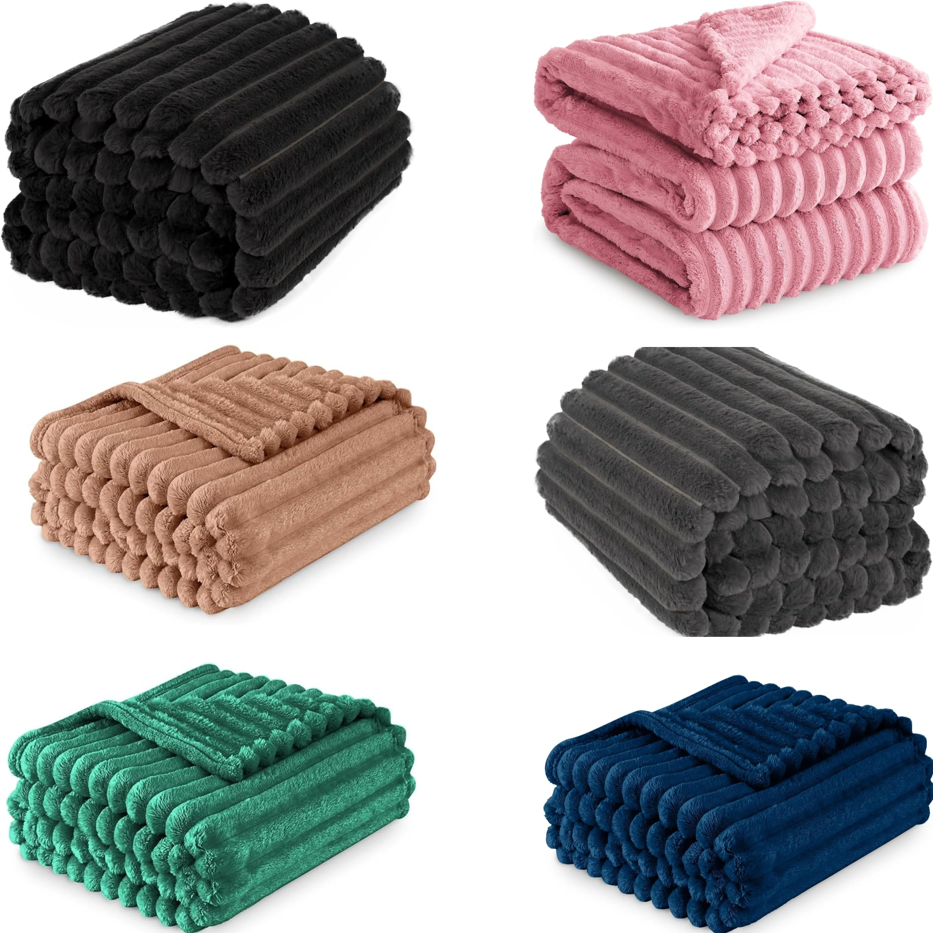 Cozy Reversible Teddy Fleece Throw Blanket