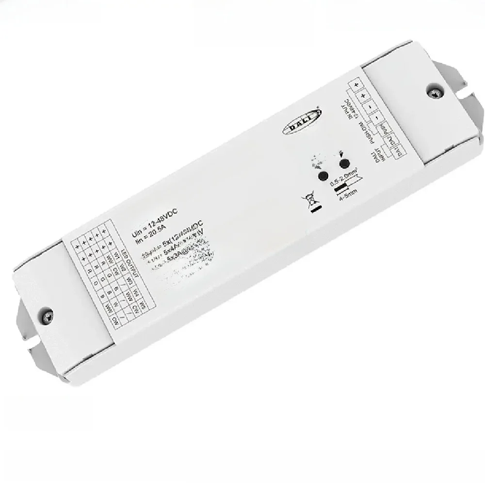 Skydance 5CH * 4A 12V-48VDC CV DALI LED Dimmer 5 Kanal 24V Controller Konstante Spannung DA5-L (DT6/DT8) Für RGB RGBCCT LED Licht