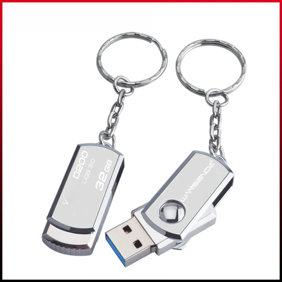 Pamięć USB 3.0 ze stali nierdzewnej 256GB 128GB Obrotowy Pendrive 16GB 32GB 64GB z breloczkiem — zdjęcie produktu 7