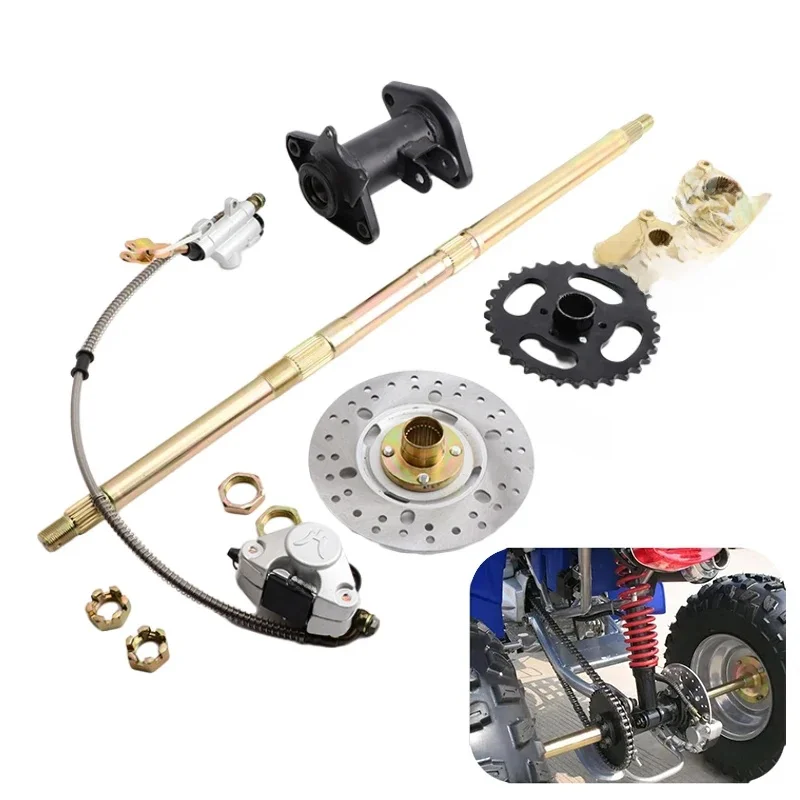 AliExpress NONE 32" Rear Axle Assembly With 530-32T Sprocket Hydraulic Brake Kit For China GY6 150cc 200cc ATV UTV Buggy Quad Bike Accessories