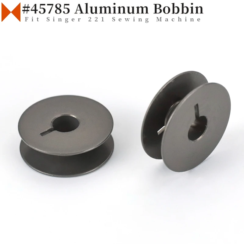 10 PCS #45785 Aluminum Bobbin Fit Singer HR221, 221-1, 222, 301, 301-1, 301A, 491UTT, Alphasew 221, Bernina 217, 540