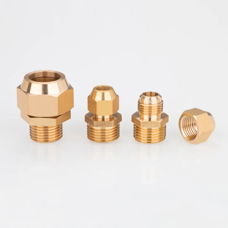 Full copper flared copper tube, aluminum tube, oil tube, external thread flared straight joint 6 8 10 12 14 -1/8 1/4 3/8 1/2
