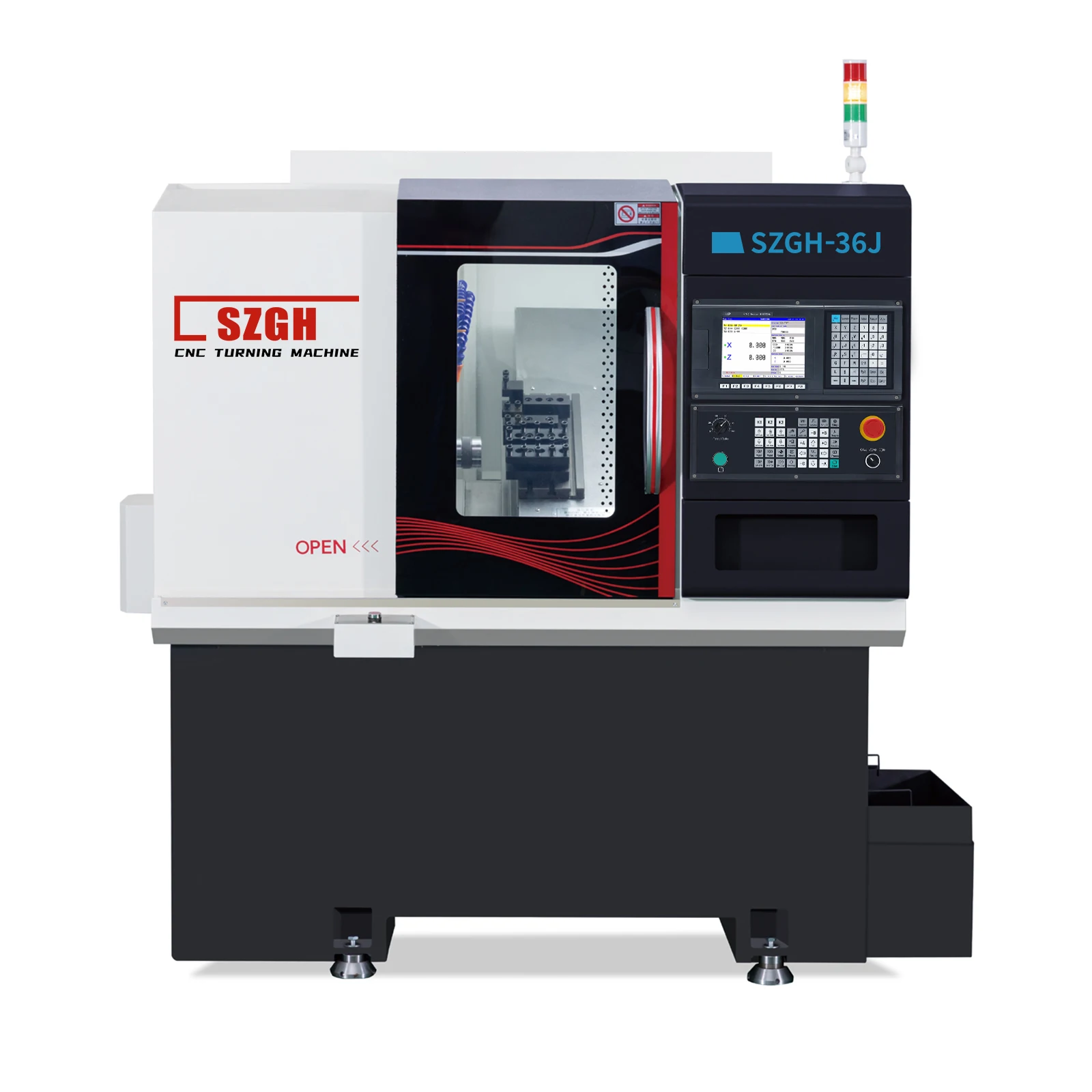 High-Speed Spindle Optional Spindle Szgh-36j Flat Bed and Linear Guide Way CNC Lathe Machine