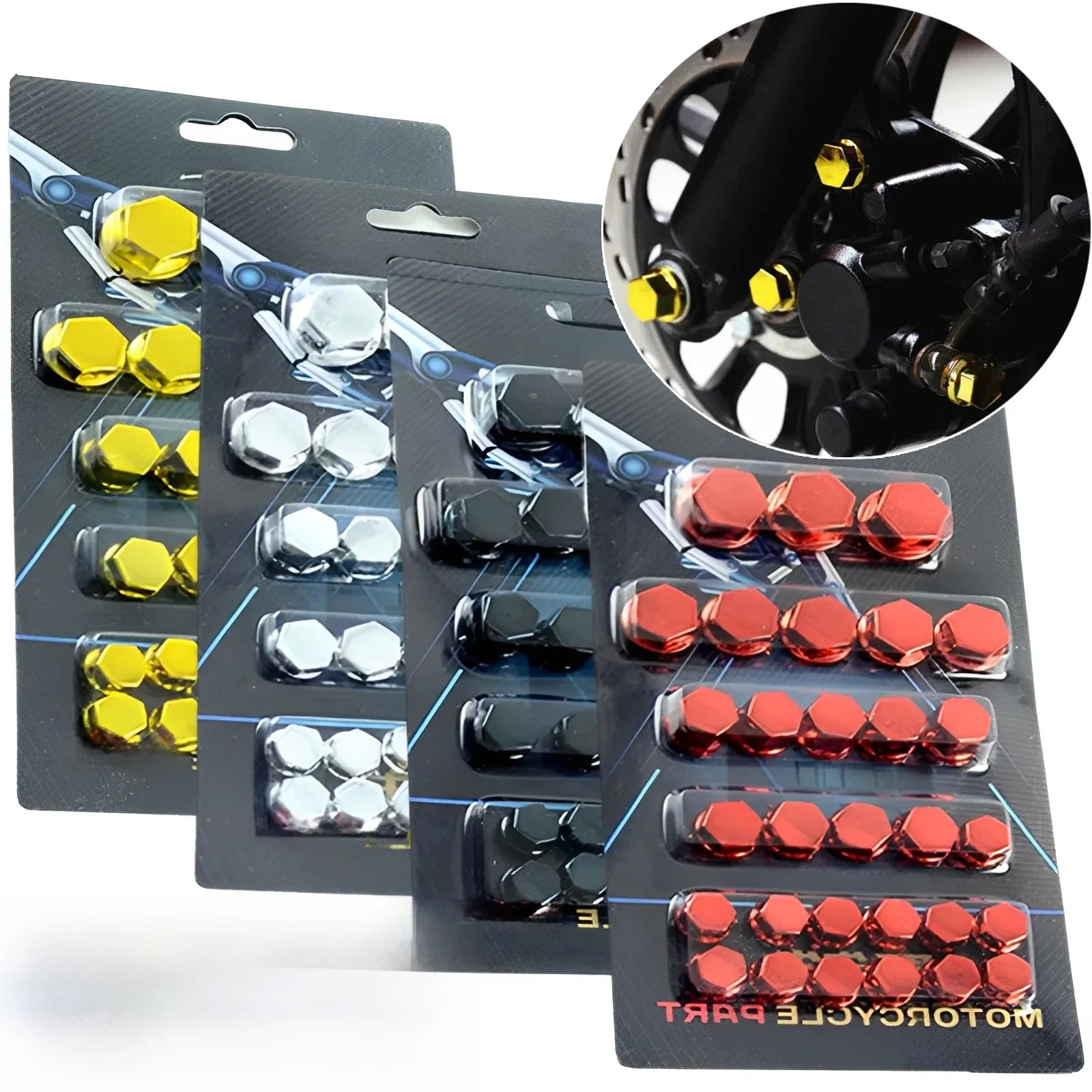 Couvercle de décoration de vis de moto, 30 pièces, capuchon de placage pour moteur de voiture, Scooters, couvercle d'écrou électrique coloré, accessoires de moto