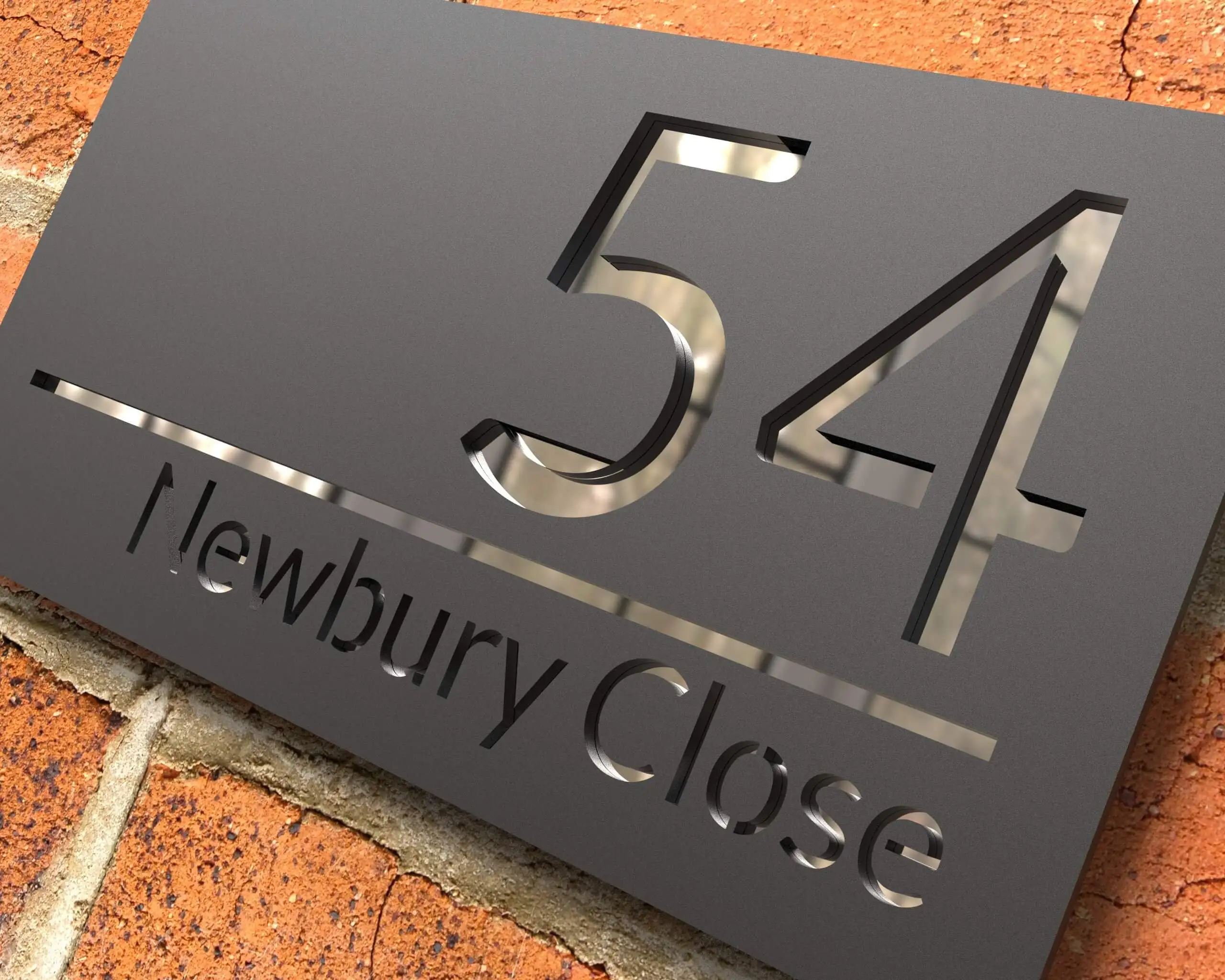 Modern Floating House Number Sign Custom Matt Black Acrylic House Numbers Bespoke House Address Numbers Plaque