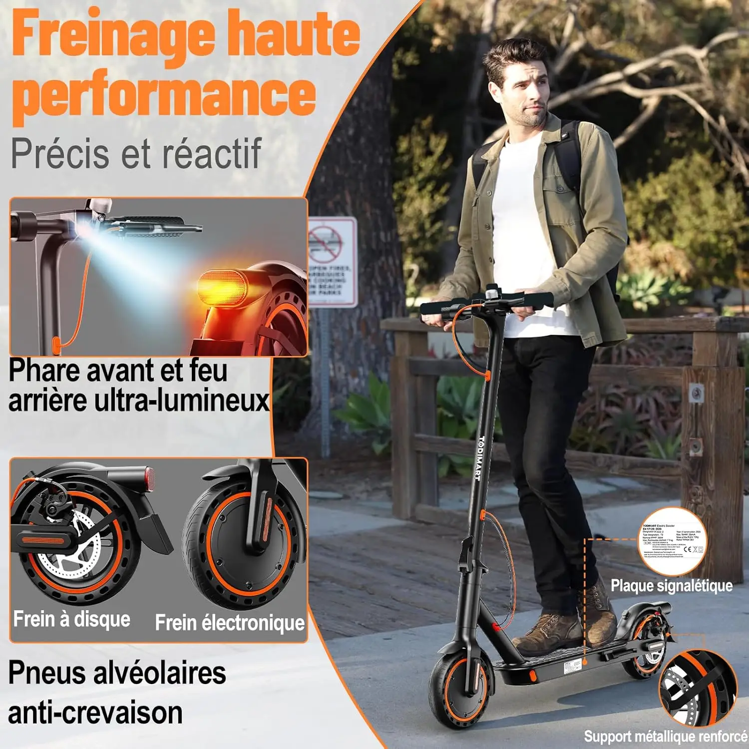 trottinette électrique todimart – caractéristiques techniques