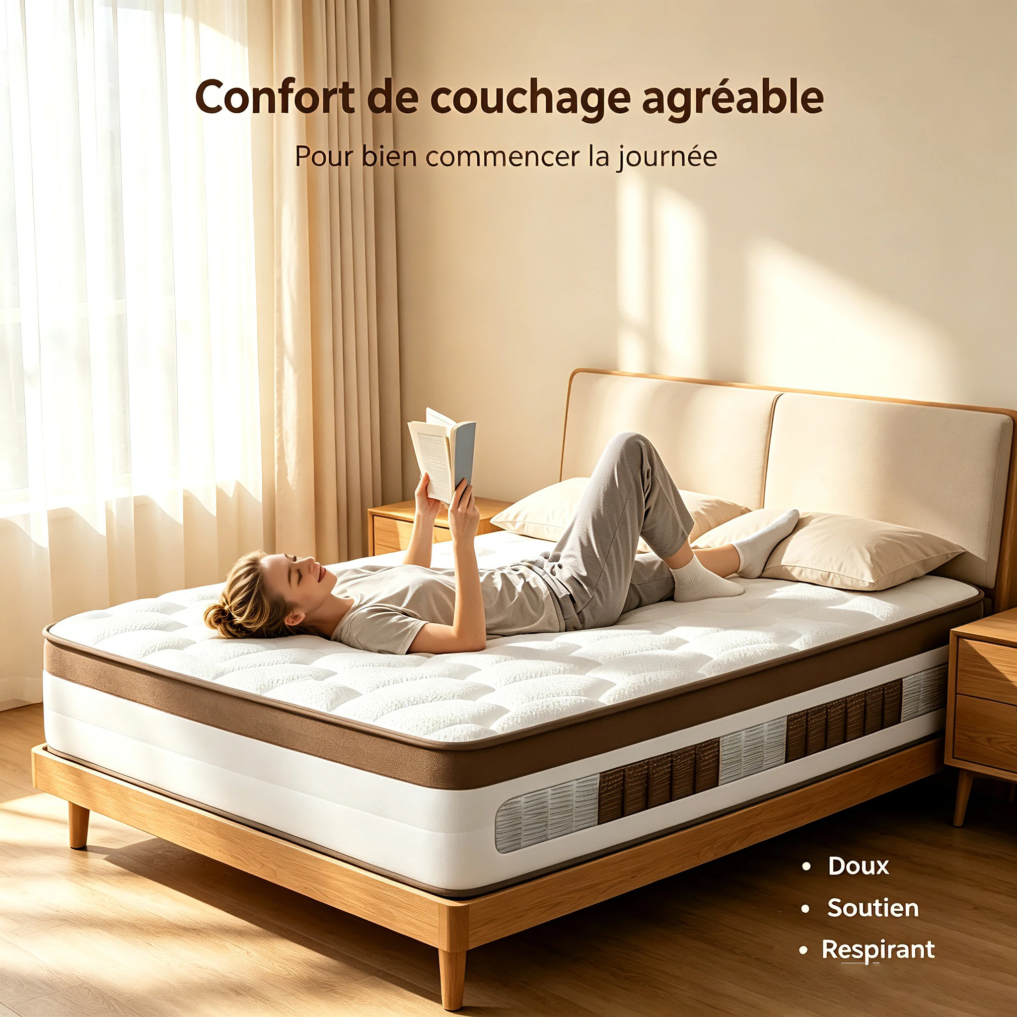 Expédition éclair depuis l'UE｜Matelas LUVANZA 25cm 7 Zones｜Elasticité ponctuelle orthopédique – adieu les maux de dos !｜Respirant, lavable, anti-acariens｜100 nuits d'essai｜Économisez maintenant !