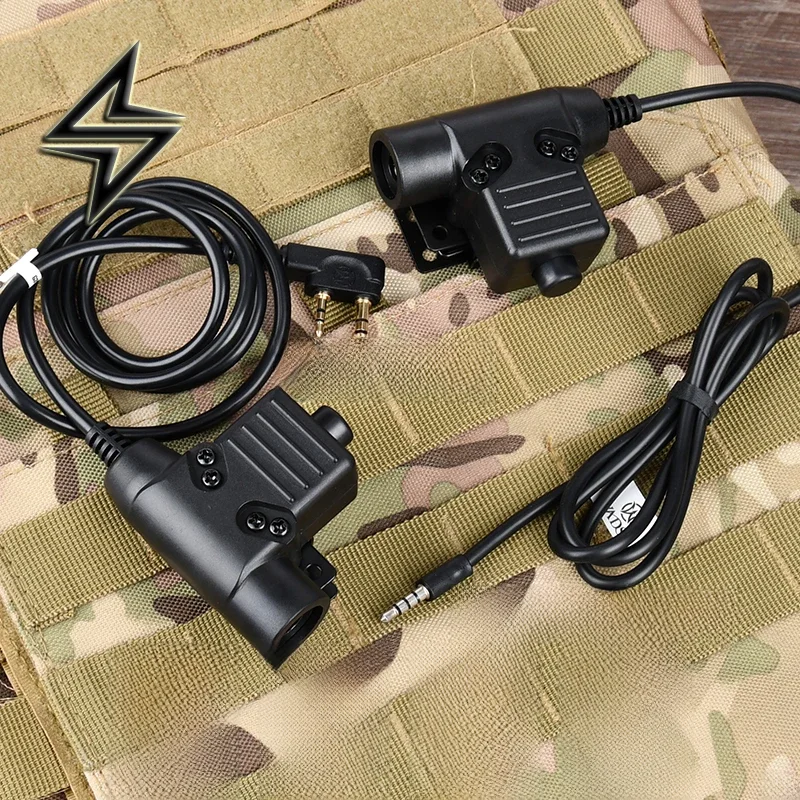 Wojskowy nowy U94 taktyczny PTT do zestawu słuchawkowego Wadsn COMTAC Earmor kopiuje słuchawki Outdoor Hunting PTT Fit Baofeng Kenwood PlugAirsoft — 2