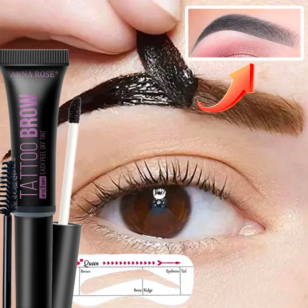 Waterproof Peel-Off Tattoo Brow Gel, Long-Lasting 3 Days, Smudge-Proof, Multi-Style, Safe, For All Skin Types, Unisex