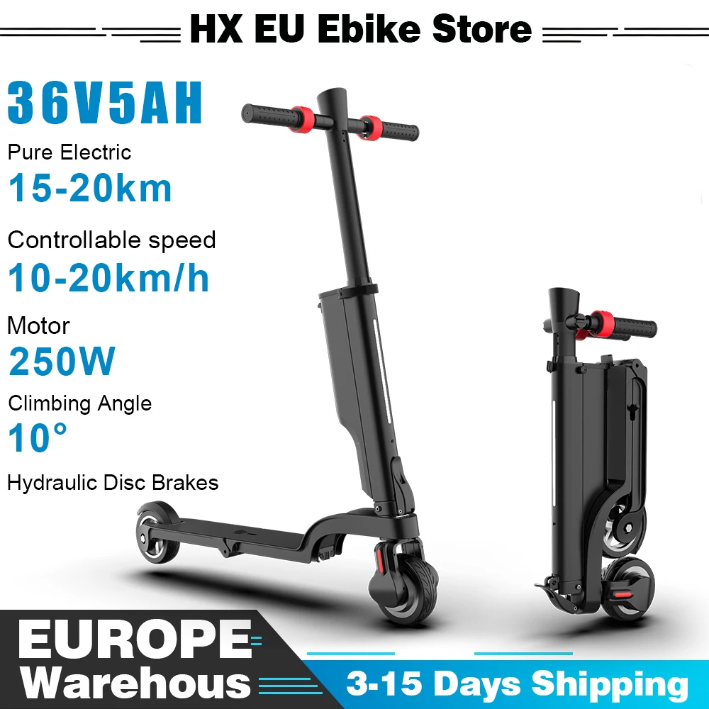 HX X6 36V 7,5AH Elektroroller Tragbarer Faltbarer City-Pendler-Elektroroller 350W Leistungsstarker Motor 25km/h Smart-App Erwachsenen-E-Scooter