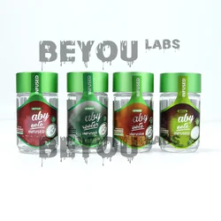 Babyjetter Infused Glass Storgae Jar Childproof Lock Aluminum Lid Glass Bottle Sticker Set Paper Display Box Customize Packaging