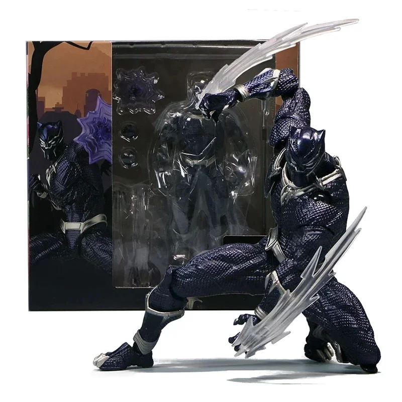 Revoltech Yamaguchi figuruje figurka czarnej pantery z jadem z martwym basenem, Model, król Wakanda, czarna pantera, zabawki chałki — 2
