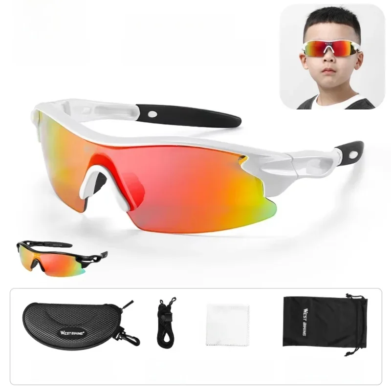 AliExpress West Biking WEST BIKING Child Sunglasses Cycling Photochromic Glasses Teenagers Sports UV400 Glasses Boys Girls Windproof Bicycle Goggles