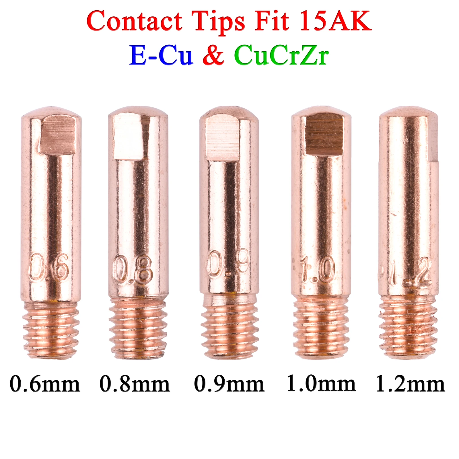 

20/40Pcs MB 15AK Contact Tips Gas Nozzle Consumables M6*25mm 0.6 - 1.2mm Welding Torch Gun Co2 MIG/MAG Accessories