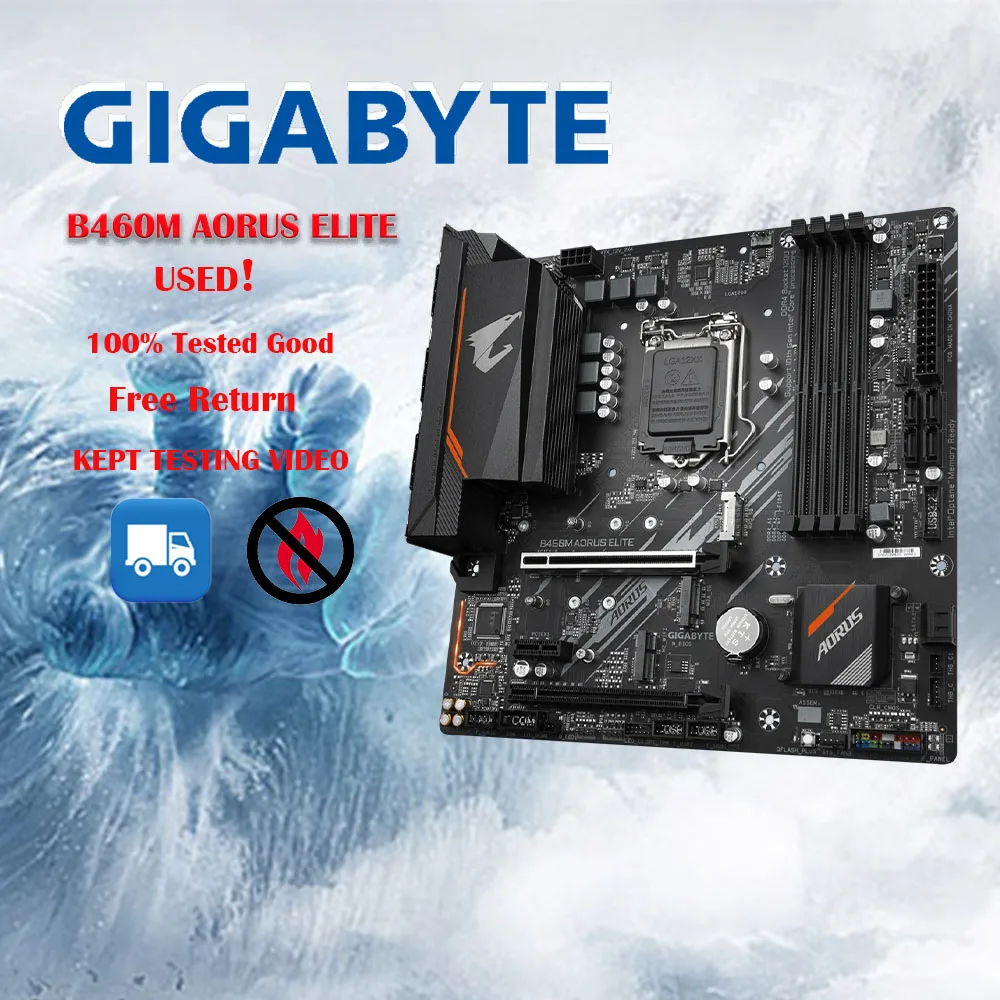 기가바이트 GA B460M AORUS ELITE 마이크로-ATX 인텔 B460 DDR4 M.2 128G 지원, 10 세대 LGA 1200 CPU 마더보드