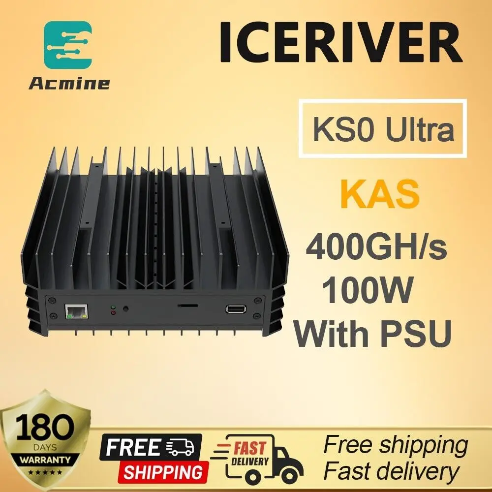 

AD BUY 3 GET 2 FREE Iceriver KAS KS0 Ultrar 400GHS 100W KAS Miner Asic Kaspa Miner with PSU In Stock