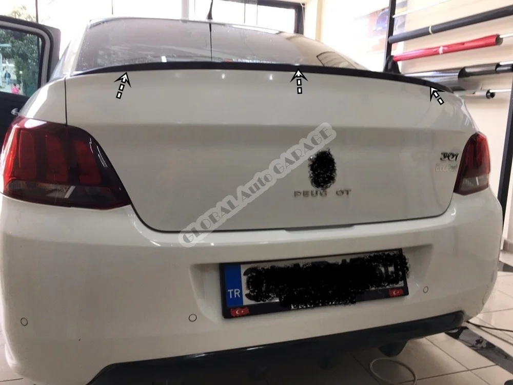 

For PEUGEOT 301 2012 2013 2014 2015 2016 2017 2018 2019 SEDAN MODELS SPOILERS Piano Black Universal Car Auto Accessories