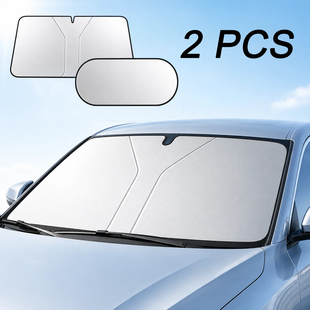 Windshield Sunshades Car Sun Shield 100% Blackout Shade Sunshade Cover Summer Rear Window UV Protection Front Cool Sedan SUV MPV