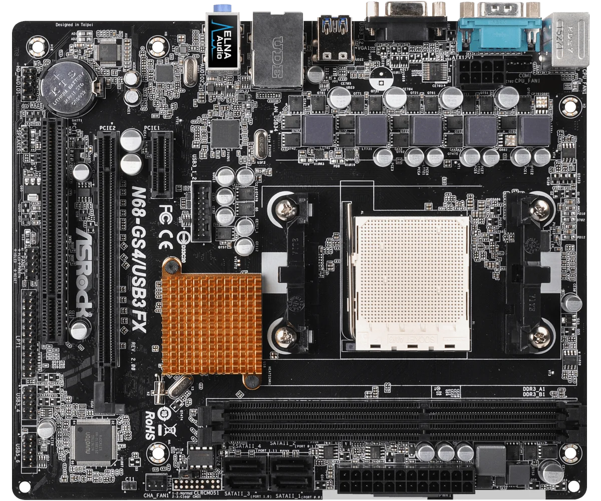 소켓 AM3 + /AM3 마더보드 Asrock N68-GS4/USB3 FX R1.0 마더보드, 2xDDR 16G USB 3.1 마이크로 ATX, AMD Phenom II X6 X4 X3 X2 용