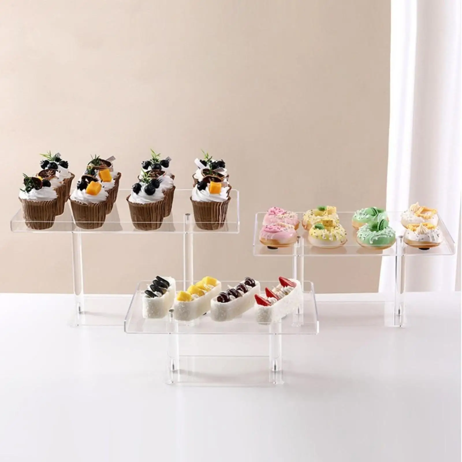 

Acrylic Cupcake Display Stand Sturdy Decorative Multifunctional Dessert Stand for Wedding Home Birthday Party