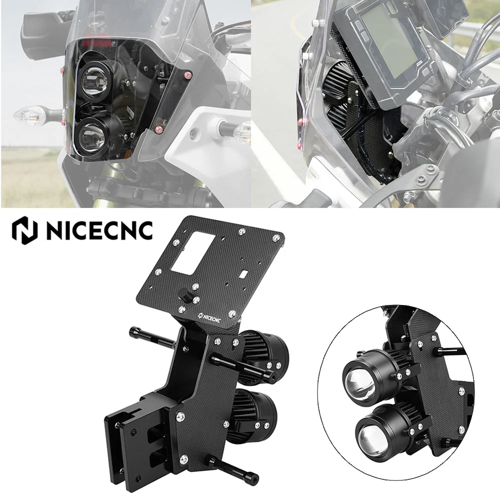 Für Yamaha Tenere 700 T700 2019-2024 Motorrad Rally Kit Verstellbare Rallye-Leuchten GPS/Telefonhalterung AMPS-Muster