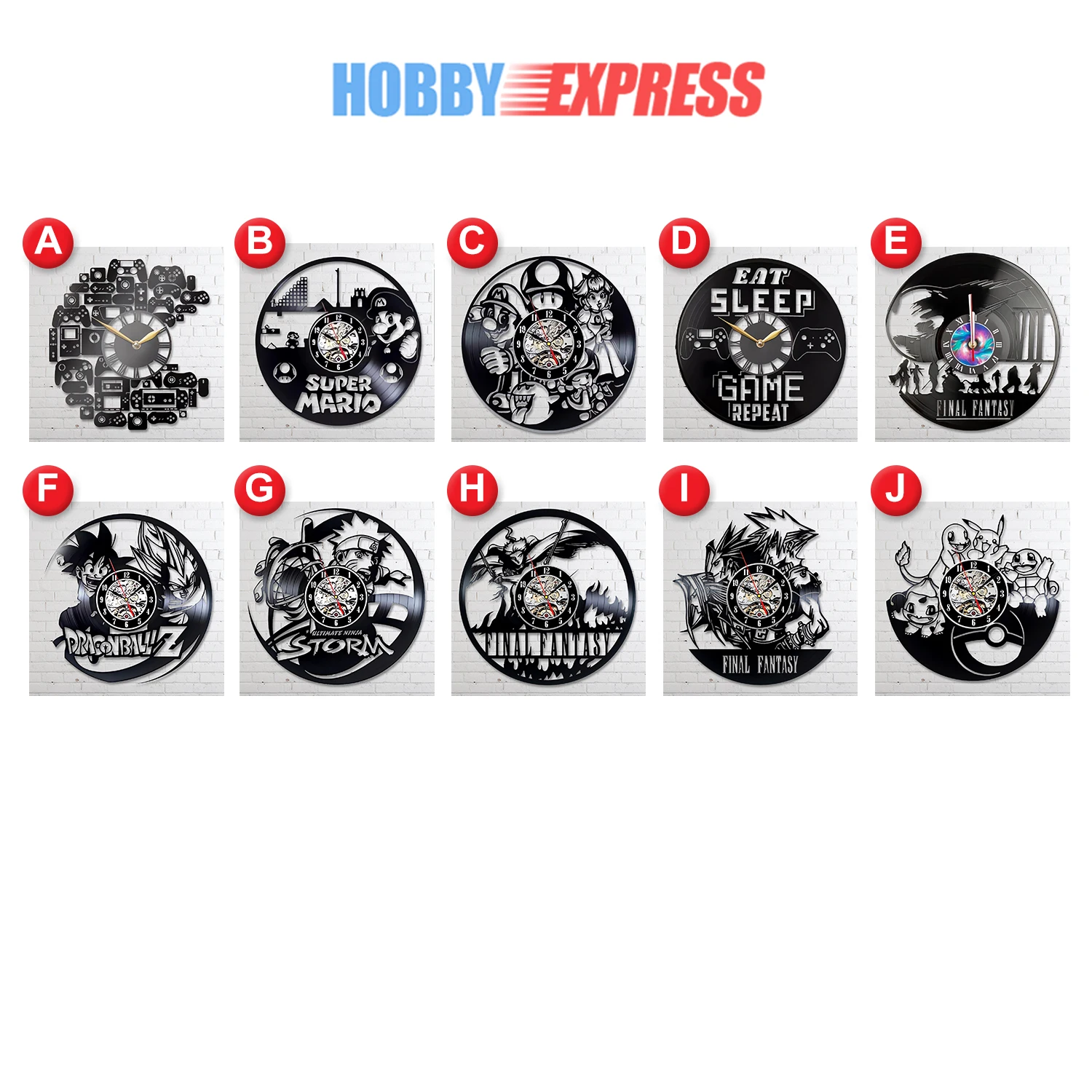 Hobby Express Vinyl Wall Clock w/ LED Light LED Illuminated Wall Clock Unique Wall Clocks with Lights LED Vinyl Record Clock