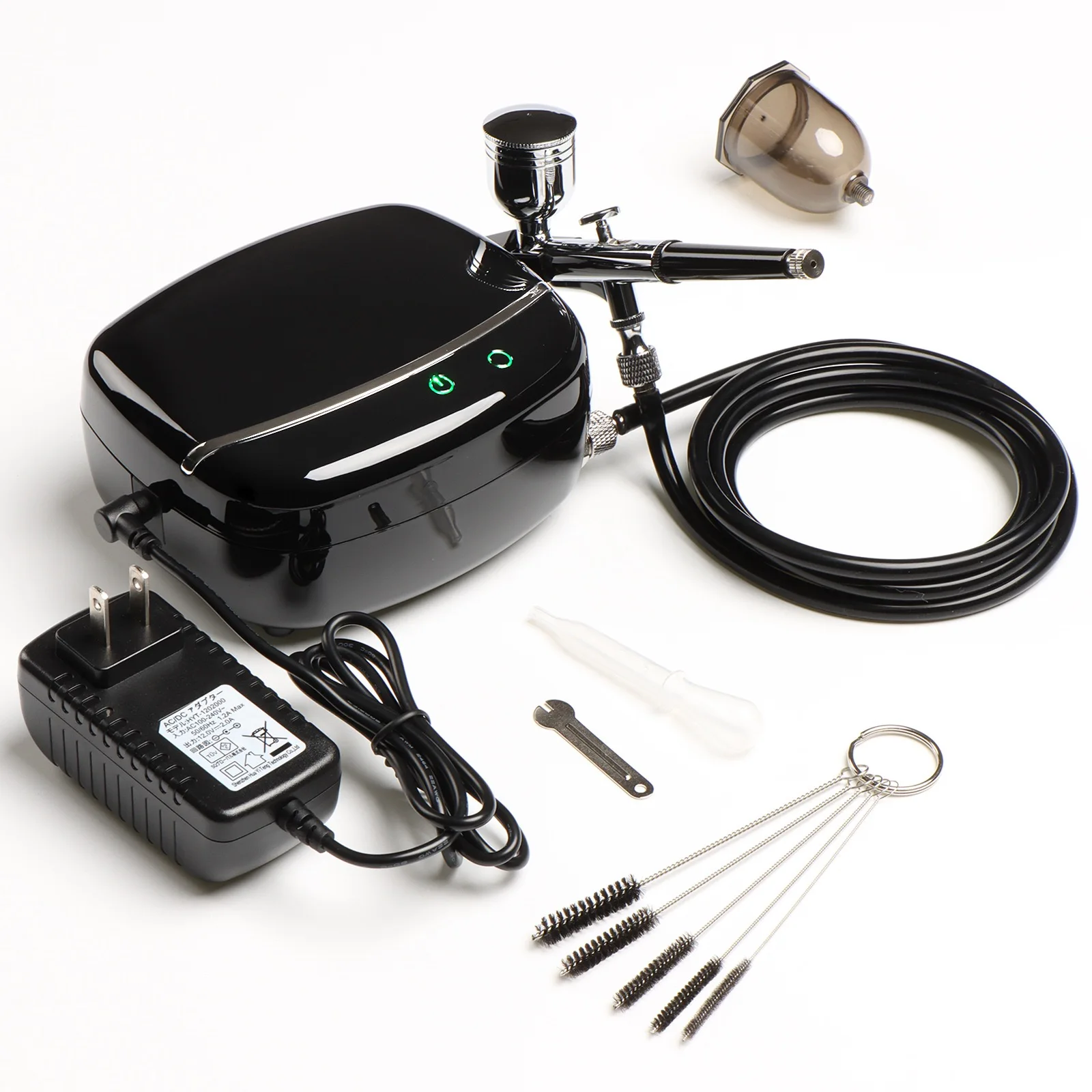 40PSI Airbrush Kit with Compressor Multi-Function Dual-Action Airbrush Set Ideal for Shoes Clothes Model Coloring Painting Tatto