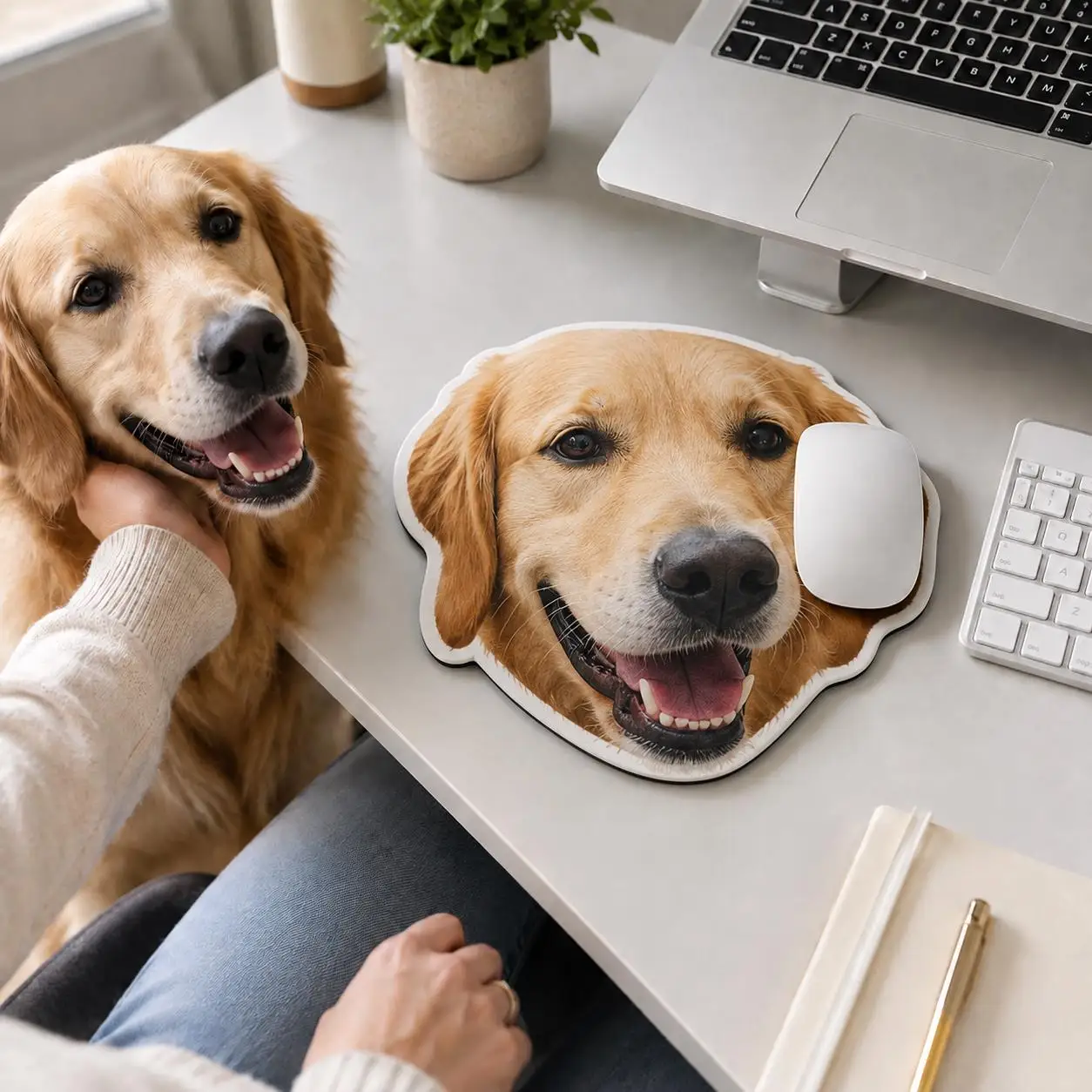 Personalized Die Cut Mouse Pad Custom Photo Upload Your Image Dog Cat Family Portrait Non Slip Rubber Desk Mat Office Gift