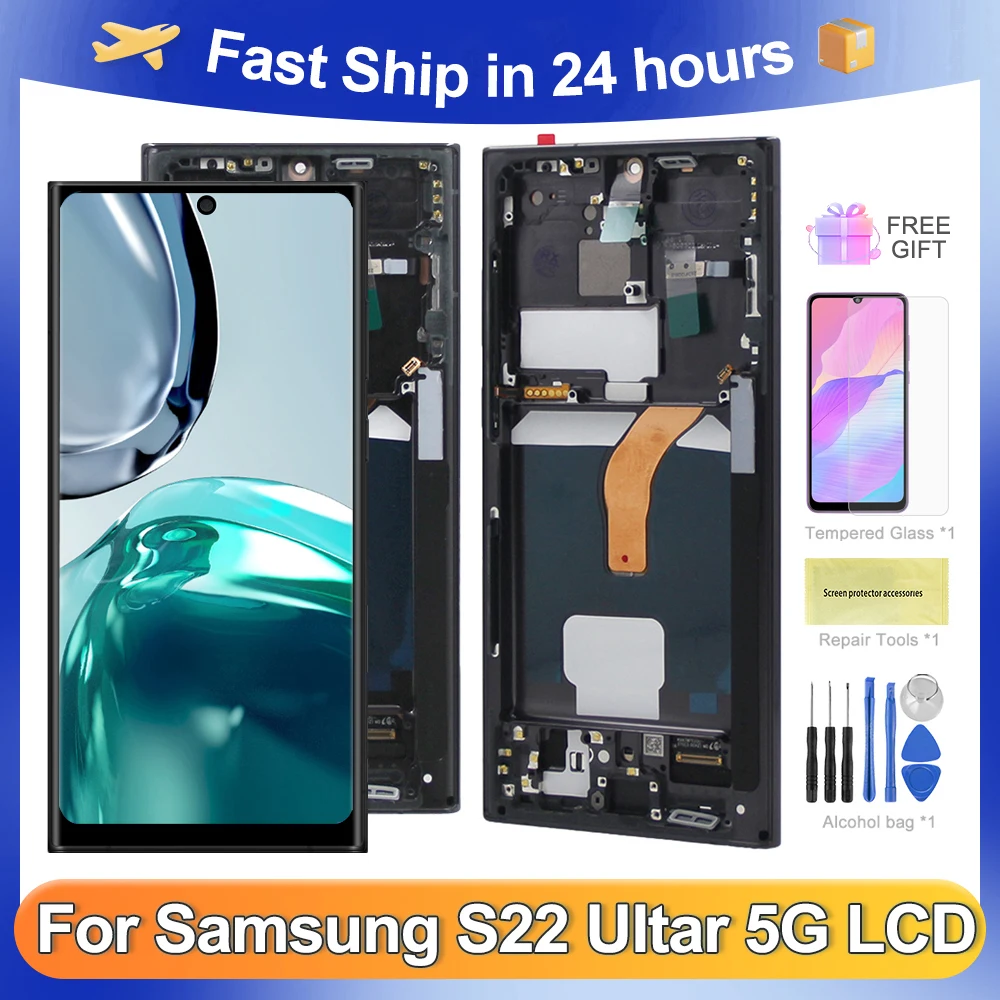 

S22 Ultra For Samsung For AMOLED S908 S908B S908U S908W S908E LCD Display Touch Screen Digitizer Assembly Replacement